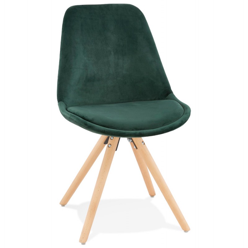 Skandinavischer Designstuhl aus naturfarbenen Füßen ALINA (grün) - image 47173