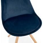 Sedia di design scandinava in piedi naturali ALINA (blu)