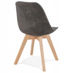 Design chair and vintage microfiber feet natural color THARA (dark grey)
