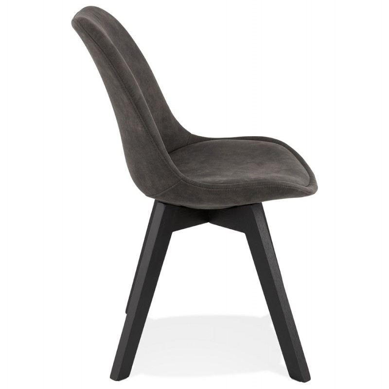 THARA black foot microfiber design chair (dark grey) - image 47228