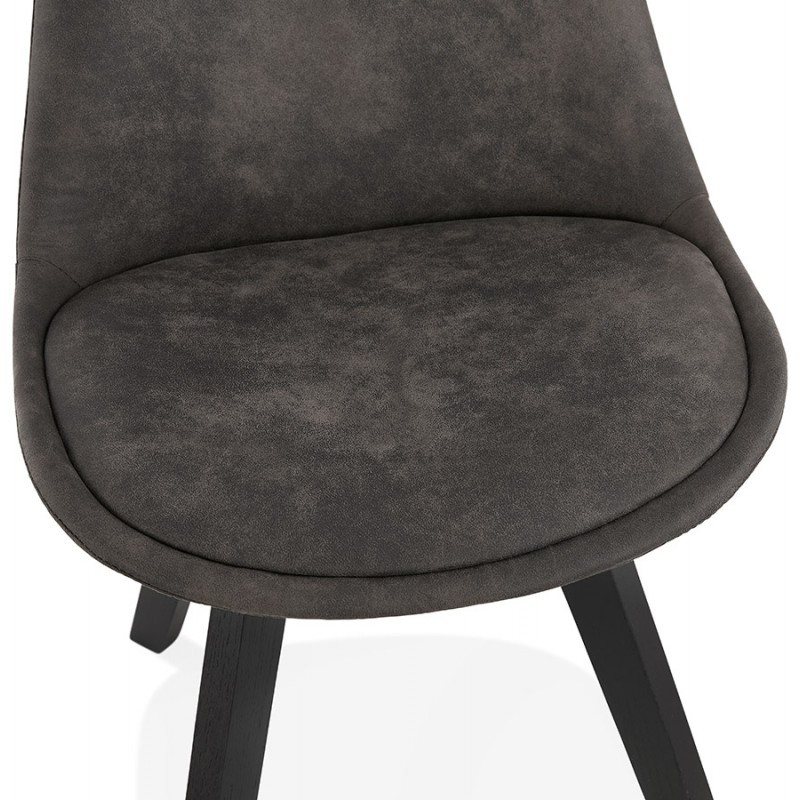 THARA schwarz Fuß Mikrofaser Design Stuhl (dunkelgrau) - image 47231