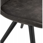 INDUSTRIAL Design Stuhl in Mikrofaser schwarze Füße SOLEA (dunkelgrau)