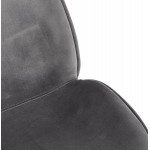 Chaise vintage et rétro en velours pieds dorés TYANA (gris foncé)