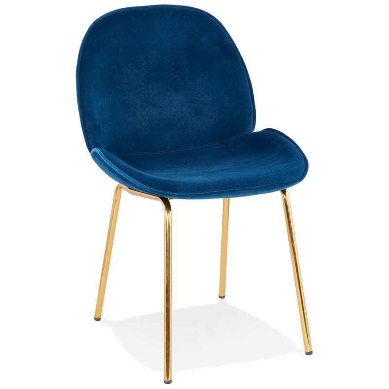 Vintage und Retro-Stuhl in samt goldenen Füßen TYANA (blau) - image 47303