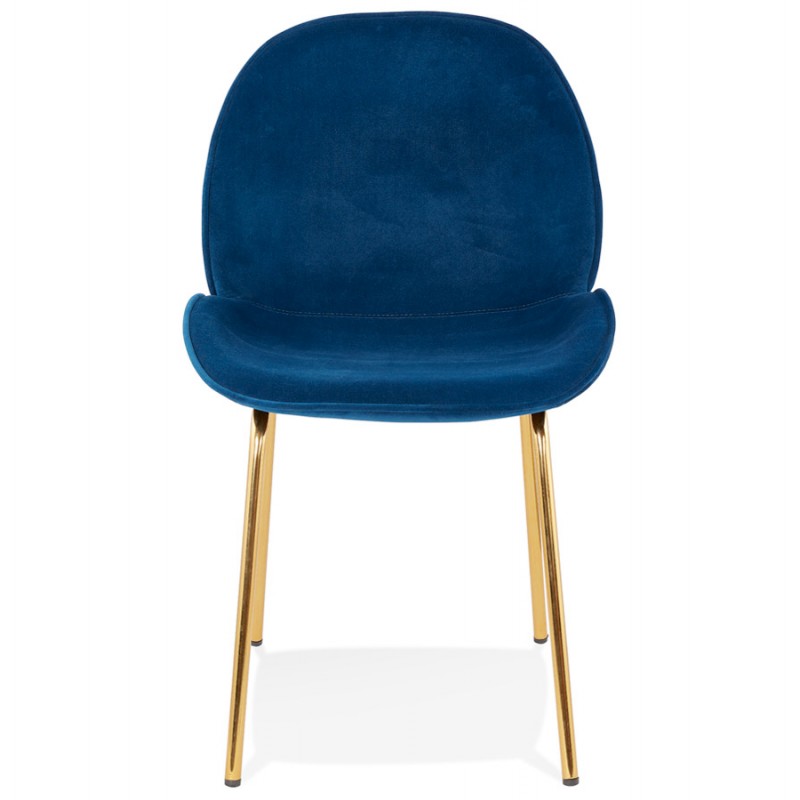Vintage and retro chair in velvet golden feet TYANA (blue) - image 47304