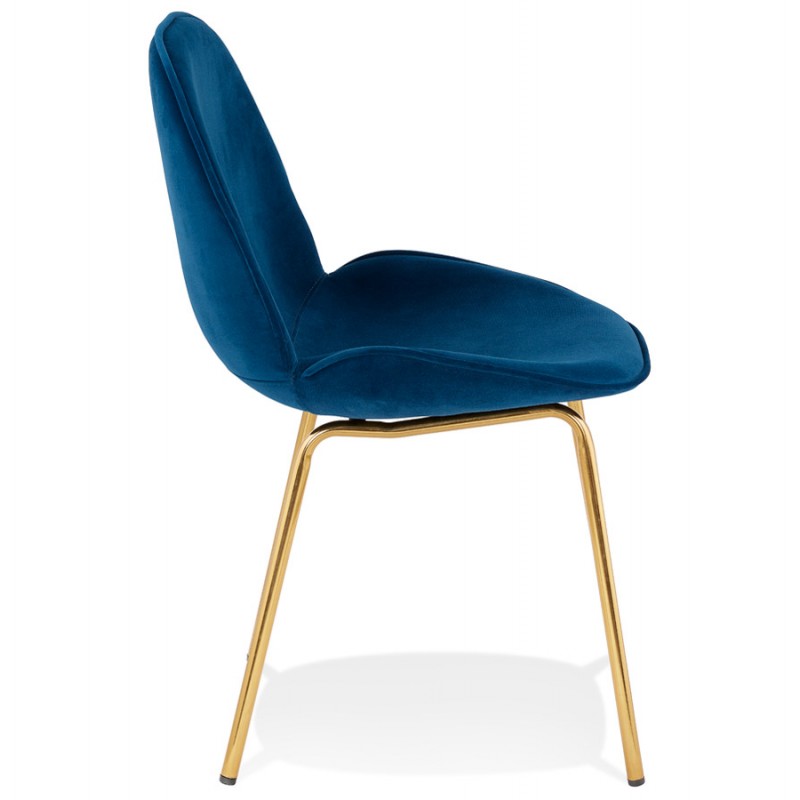 Vintage and retro chair in velvet golden feet TYANA (blue) - image 47305