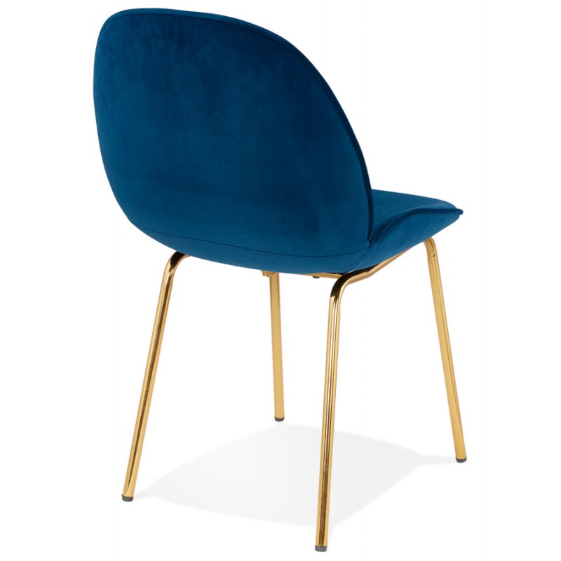 Vintage and retro chair in velvet golden feet TYANA (blue) - image 47306