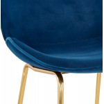 Vintage und Retro-Stuhl in samt goldenen Füßen TYANA (blau)