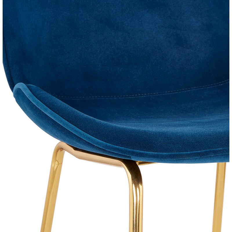 Vintage and retro chair in velvet golden feet TYANA (blue) - image 47309