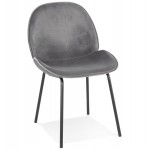 Vintage und Retro-Stuhl in tYANA schwarzen Fuß samt (dunkelgrau)
