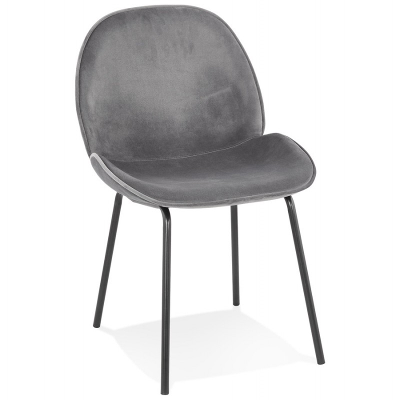 Vintage and retro chair in tYANA black foot velvet (dark grey) - image 47315