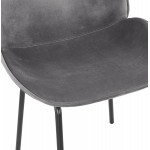 Vintage and retro chair in tYANA black foot velvet (dark grey)