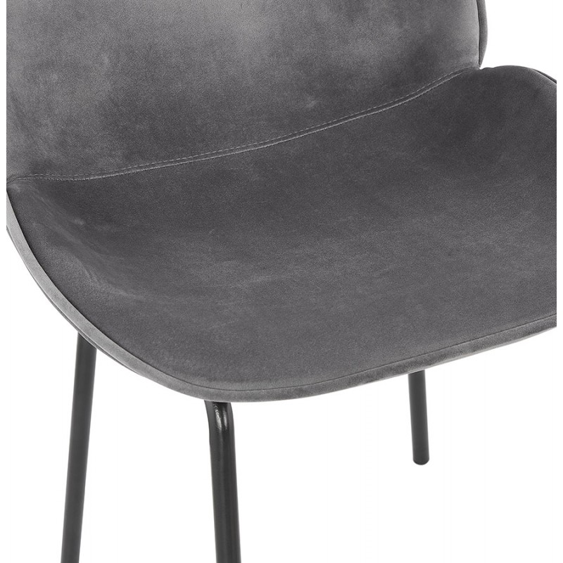 Vintage and retro chair in tYANA black foot velvet (dark grey) - image 47321