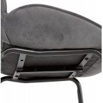 Chaise vintage et rétro en velours pieds noirs TYANA (gris foncé)