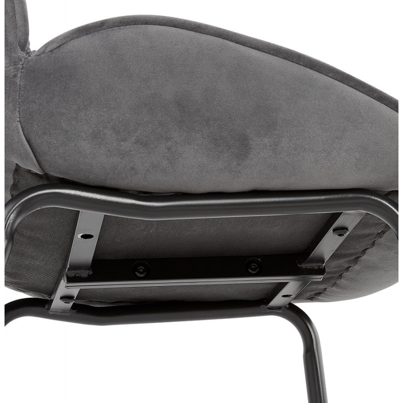 Chaise vintage et rétro en velours pieds noirs TYANA (gris foncé) - image 47324