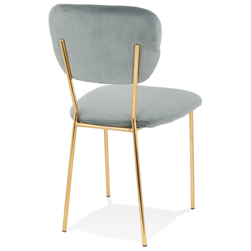 Vintage und Retro-Stuhl in samt goldenen Füßen NOALIA (hellgrau) - image 47342