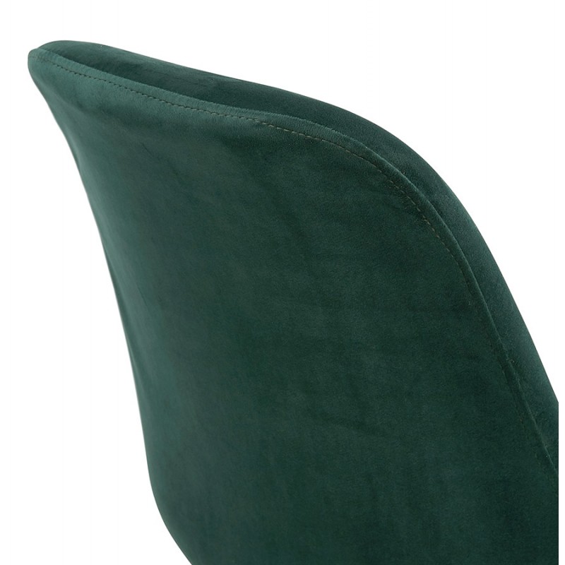 Chaise vintage et industrielle en velours pieds bois noirs ALINA (vert) - image 47430