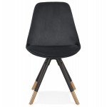 SUZON black and gold-footed vintage and retro chair (black)