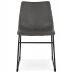 Vintage chair and industrial black metal feet JOE (dark grey)