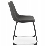 Chaise vintage et industrielle pieds métal noir JOE (gris foncé)