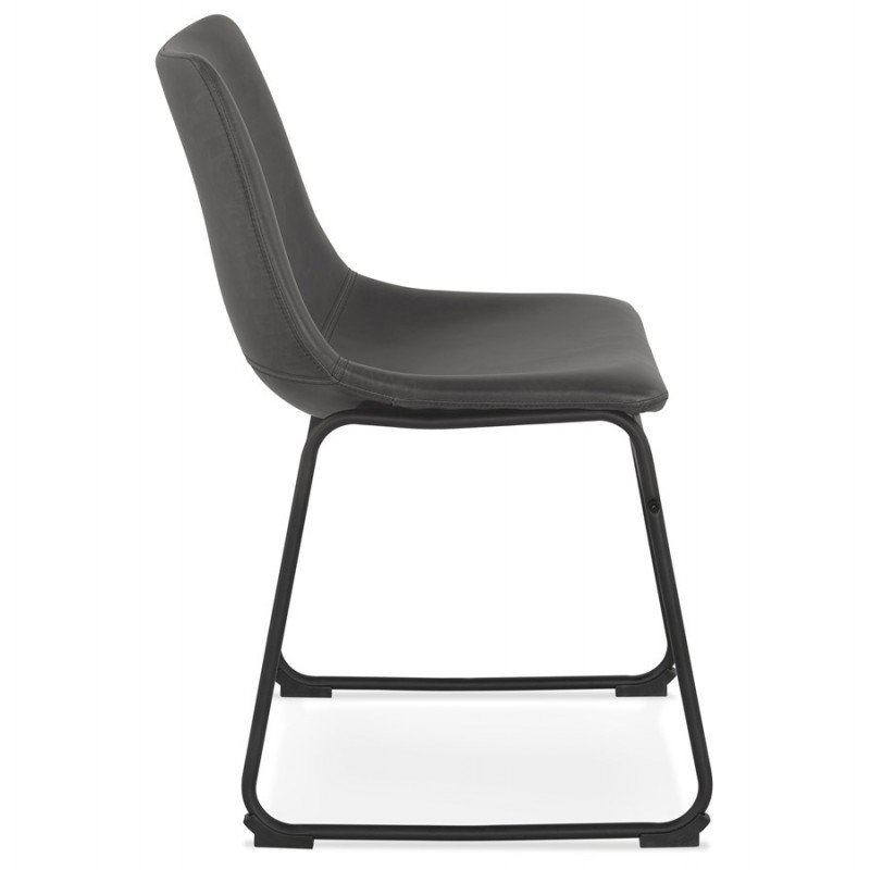 Vintage chair and industrial black metal feet JOE (dark grey) - image 47470