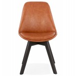 Vintage Stuhl und industrielle Füße schwarz Holz Füße MANUELA (braun)