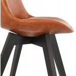 Vintage chair and industrial feet black wood feet MANUELA (brown)
