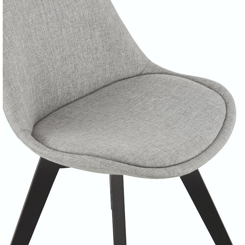 NAYA black wooden foot fabric design chair (grey) - image 47500