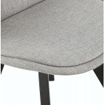 Chaise design en tissu pieds bois noir NAYA (gris)