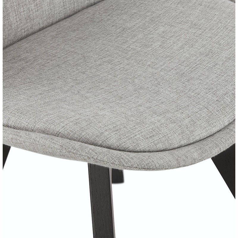 NAYA schwarz Holz Fuß Stoff Design Stuhl (grau) - image 47501