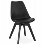 Design chair with black wooden feet MAILLY (black)