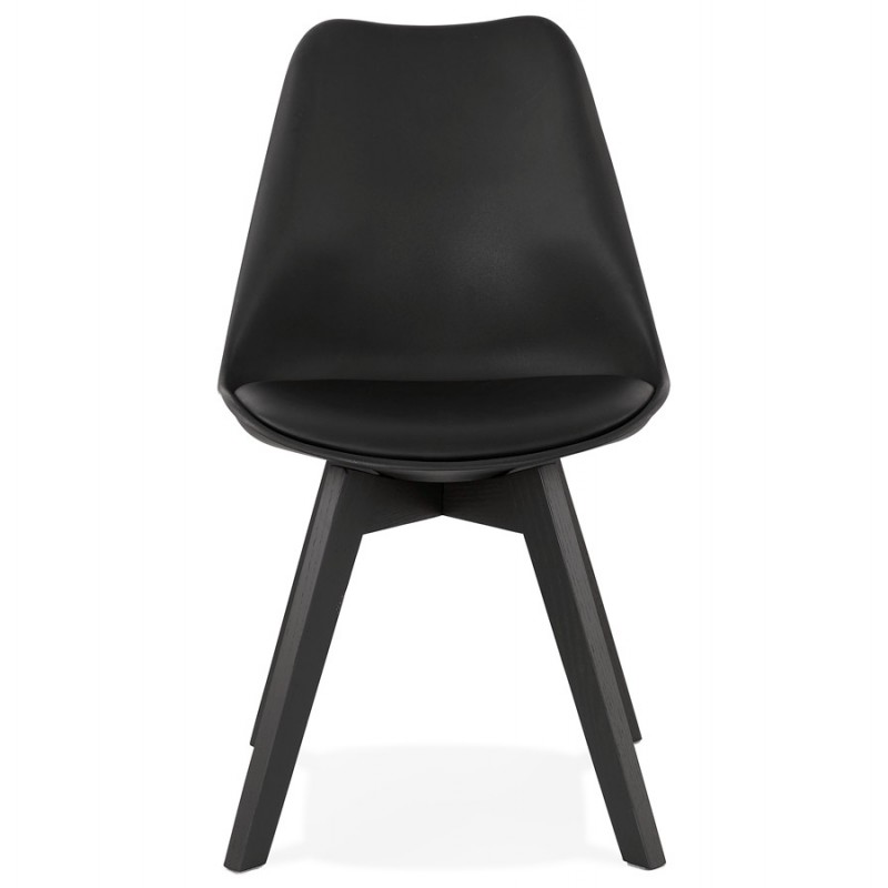 Design chair with black wooden feet MAILLY (black) - image 47525