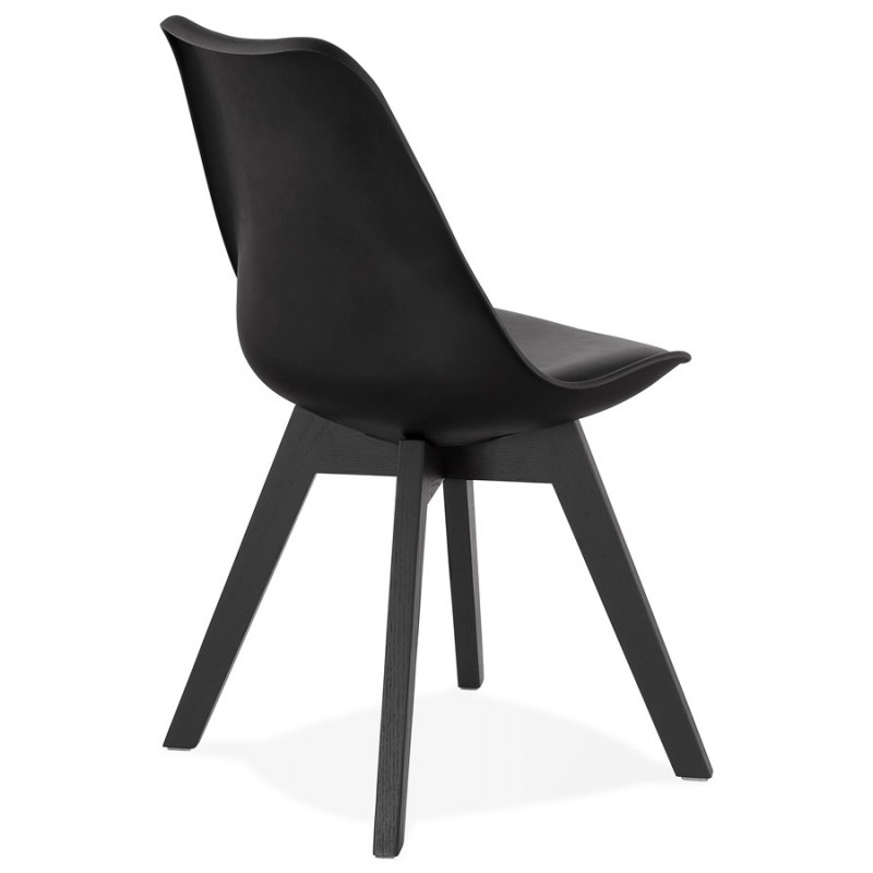Design chair with black wooden feet MAILLY (black) - image 47527