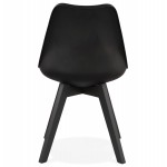 Chaise design pieds bois noir MAILLY (noir)