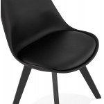 Design chair with black wooden feet MAILLY (black)