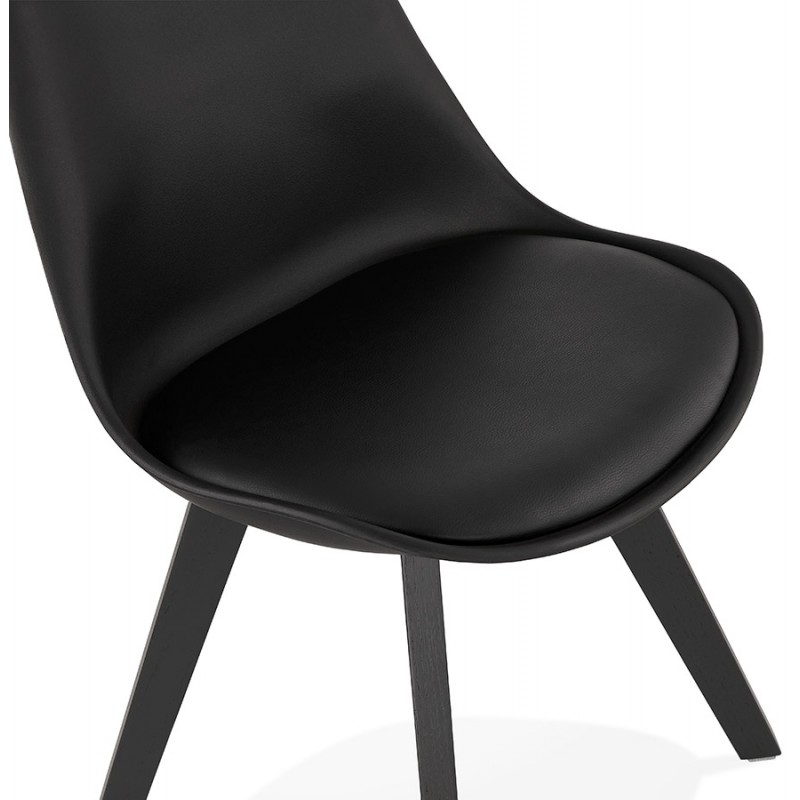Designstuhl mit schwarzen Holzfüßen MAILLY (schwarz) - image 47529