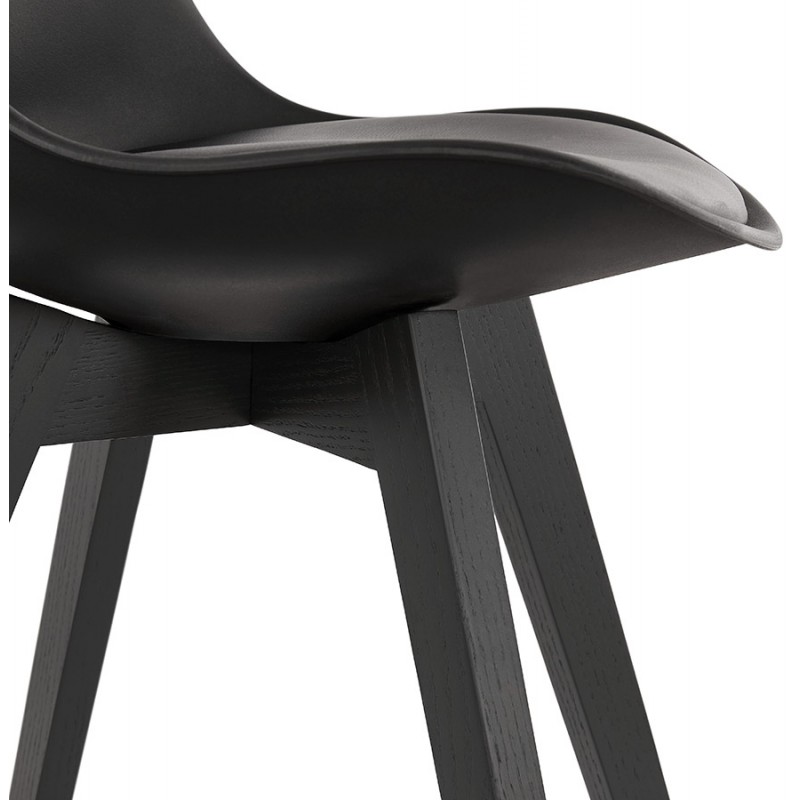 Design chair with black wooden feet MAILLY (black) - image 47531