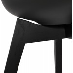 Designstuhl mit schwarzen Holzfüßen MAILLY (schwarz)