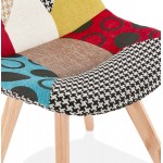 Sedia in tessuto patchwork bohemien rifinito in modo naturale MariKA (multicolore)