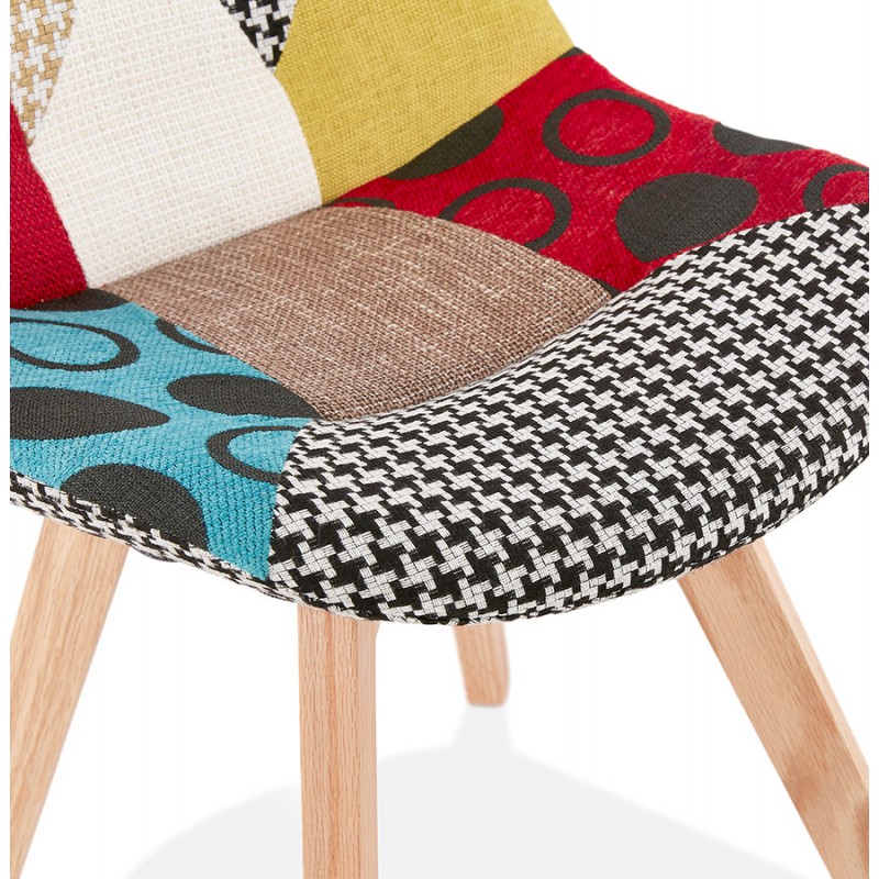 MariKA natural-finished bohemian patchwork fabric chair (multi-coloured) - image 47556