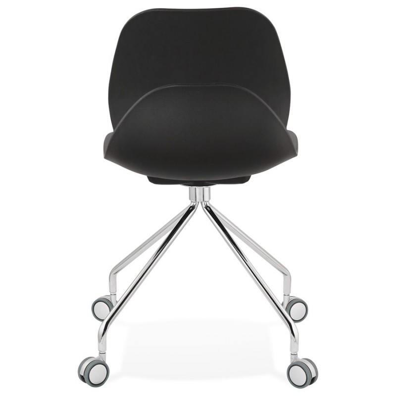 MarianA chrome metal foot desk chair (black) - image 47571