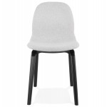 Design und zeitgenössischer Stuhl aus Stofffüßen schwarz Holzfüße MARTINA (hellgrau)