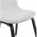 Design und zeitgenössischer Stuhl aus Stofffüßen schwarz Holzfüße MARTINA (hellgrau)