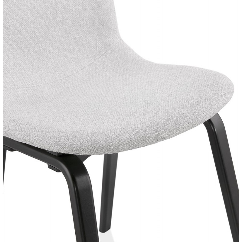 Design e sedia contemporanea in tessuto piedi piedi in legno nero piedi MARTINA (grigio chiaro) - image 47618
