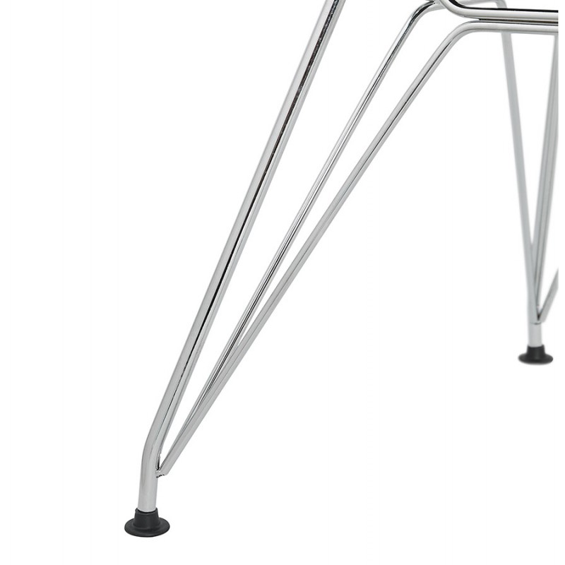 MOUNA chrome-plated metal foot fabric design chair (light grey) - image 47679