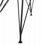 Silla de diseño industrial en tejido de pie de metal negro MOUNA (gris claro)