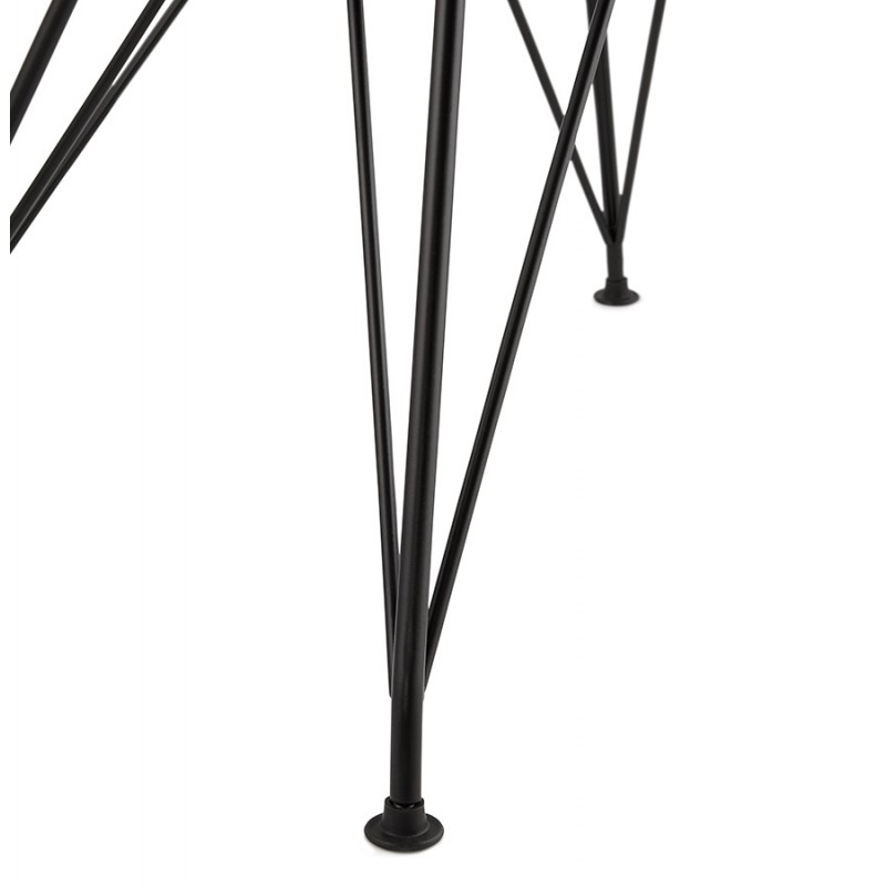 Industrial design chair in black metal foot fabric MOUNA (light grey) - image 47690