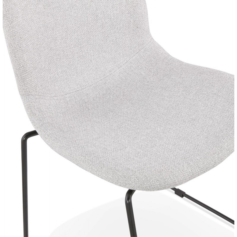 Sedia design impilabile in tessuto gambe in metallo nero MANOU (grigio chiaro) - image 47708