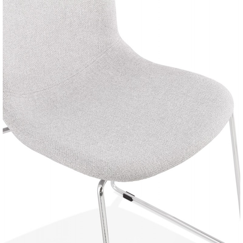 Sedia impilabile design in tessuto con gambe in metallo cromato MANOU (grigio chiaro) - image 47720