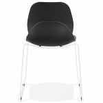 Chaise design empilable pieds métal blanc MALAURY (noir)